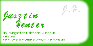 jusztin henter business card
